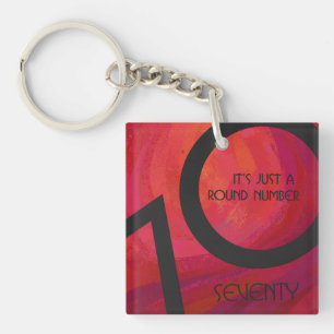 Red 70 Decade Birthday Sleutelhanger