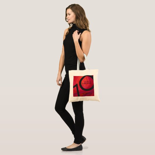 Red 70 Decade Birthday Tote Bag (Voorkant (model))