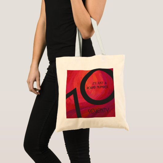 Red 70 Decade Birthday Tote Bag (Voorkant (product))