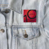 Red 70 Decade Birthday Vierkante Button 5,1 Cm (In situ)