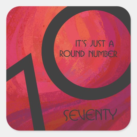 Red 70 Decade Birthday Vierkante Sticker (Voorkant)