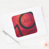 Red 70 Decade Birthday Vierkante Sticker (Envelop)