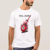 Red 8-Ball Pool Shark | Raw Sketch Art Style T-shirt (Voorkant)