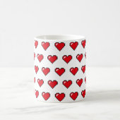 Red 8-bits Pixel Heart Pattern Magische Mok (Center)