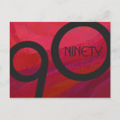 Red 90 Decade Birthday Briefkaart (Voorkant)