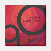 Red 90 Decade Birthday Magneet (Voorkant)