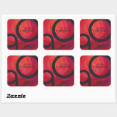 Red 90 Decade Birthday Vierkante Sticker (Vel)