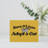 Red 9 levens Adopteer een kat Briefkaart (Staand voorkant)