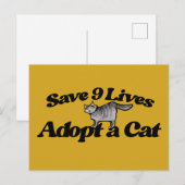 Red 9 levens Adopteer een kat Briefkaart (Voorkant / Achterkant)