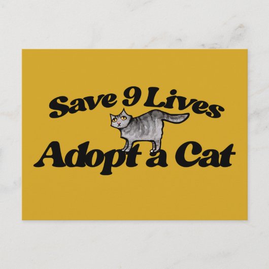 Red 9 levens Adopteer een kat Briefkaart (Voorkant)