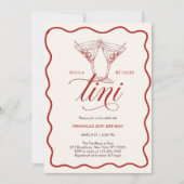 Red A Tini Bit Older Adult Birthday Party Kaart (Voorkant)