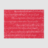 Red | Aangepaste scripttekst Elegante kerst Tissuepapier (Voorkant)
