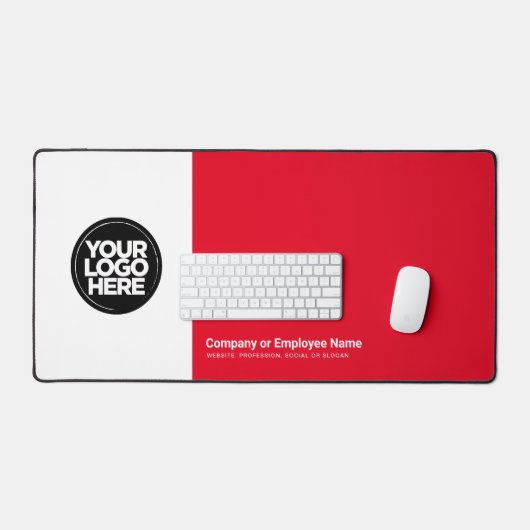 Red | Aangepaste zakelijke Logo naam, slogan Bureaumat (Keyboard & Muis)