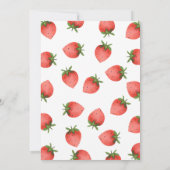 Red aardbery Berry Sweet First Birthday Kaart (Achterkant)