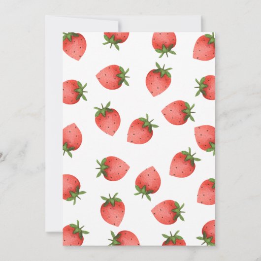 Red aardbery Berry Sweet First Birthday Kaart (Achterkant)