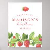 Red aardbery Berry Sweet Welcome Sign Poster (Voorkant)