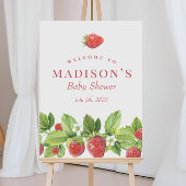 Red aardbery Berry Sweet Welcome Sign Poster