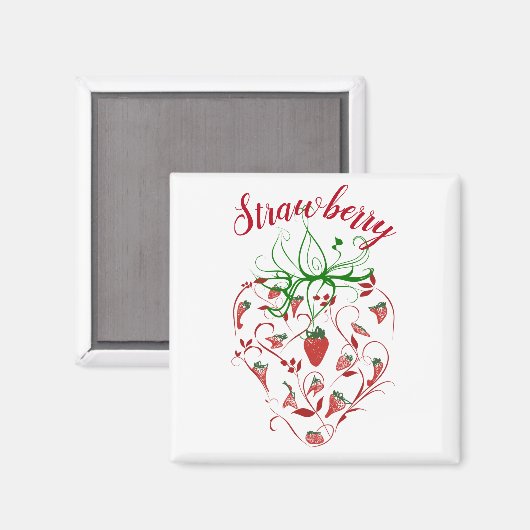 Red aardbery Magnet (Voorkant / Achterkant)