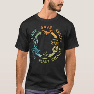 Red aarde recycle Plant Verzorg de aarde T-shirt