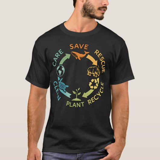 Red aarde recycle Plant Verzorg de aarde T-shirt (Voorkant)