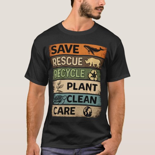 Red aarde Reddings Recycling Plant Zorg Aarde Dag T-shirt (Voorkant)