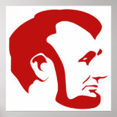Red Abraham Lincoln Silhouette Poster (Voorkant)