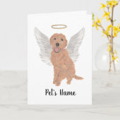 Red Abriot Golden Doodle Sympathie Memorial Kaart (Gele Bloem)