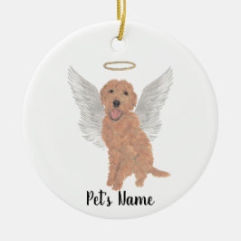 Red Abriot Golden Doodle Sympathie Memorial Pilar Keramisch Ornament