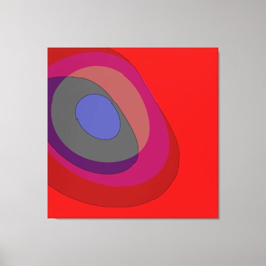 Red Abstract 714 - retro vibes uit 1970 Canvas Afdruk (Voorkant)