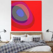 Red Abstract 714 - retro vibes uit 1970 Canvas Afdruk (Insitu (Slaapkamer))