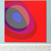 Red Abstract 714 - retro vibes uit 1970 Canvas Afdruk (Insitu (Houten vloer))