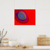 Red Abstract 714 - retro vibes uit 1970 Poster (Keuken)