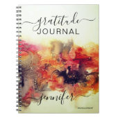 Red Abstract Art Gratitude Journal Monogram Notitieboek (Voorkant)