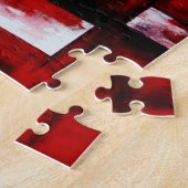 Red Abstract Art Origineel Creatief Modern Legpuzzel (Zijkant)