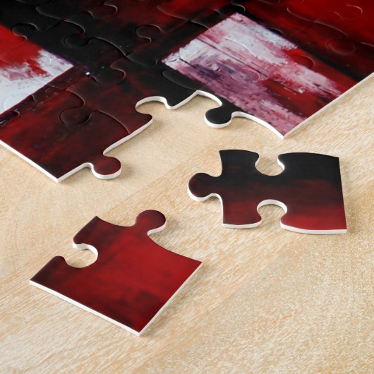 Red Abstract Art Origineel Creatief Modern Legpuzzel (Zijkant)