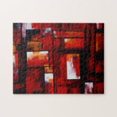 Red Abstract Art Origineel Creatief Modern Legpuzzel (Horizontaal)