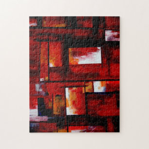 Red Abstract Art Origineel Creatief Modern Legpuzzel