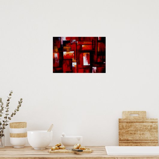 Red Abstract Art Origineel Creatief Modern Poster (Keuken)