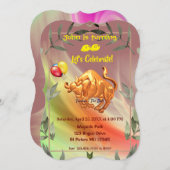 Red Abstract Birthday Taurus (20 april - 20 mei) Kaart (Voorkant / Achterkant)