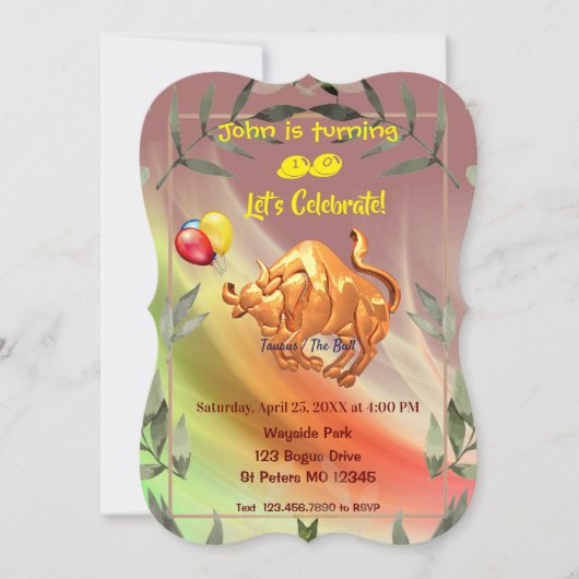 Red Abstract Birthday Taurus (20 april - 20 mei) Kaart (Voorkant)