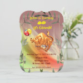 Red Abstract Birthday Taurus (20 april - 20 mei) Kaart (Staand voorkant)