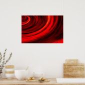 Red Abstract Circles Digital Art Poster Afdrukken (Keuken)