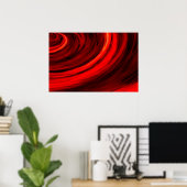 Red Abstract Circles Digital Art Poster Afdrukken (Thuiskantoor)