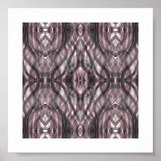 Red Abstract Dark Crimson Black Watercolor Art Poster (Voorkant)