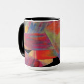 Red Abstract Design Monogram Mok (Voorkant links)