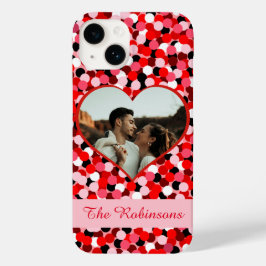 Red Abstract Dot Heart Lijst Foto Case-Mate iPhone 14 Hoesje