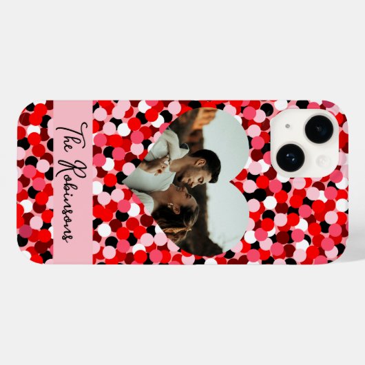 Red Abstract Dot Heart Lijst Foto Case-Mate iPhone Case (Achterkant (horizontaal))