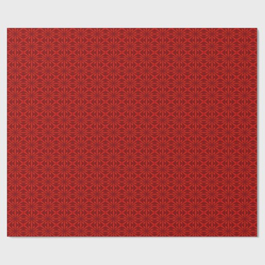 Red Abstract Floral Pattern Cadeaupapier (Vlak)