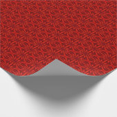 Red Abstract Floral Pattern Cadeaupapier (Hoek)
