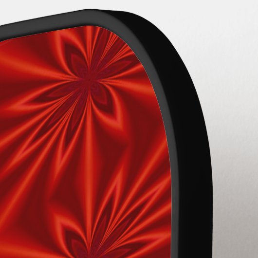 Red Abstract Floral Pattern Pickleball Paddle (Links Detail)
